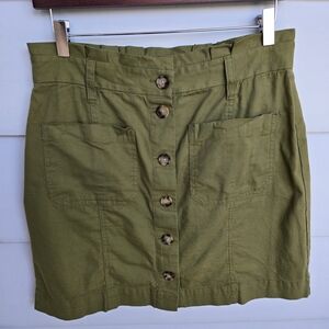 LOFT Sage Green Skirt with Buttons